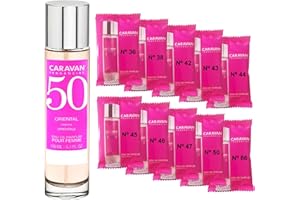 CARAVAN FRAGANCIAS Perfume de Mujer Nº50 de 150 ml + Set de 10 Viales de Fragancias femeninas distintas de Caravan para descubrir nuevos aromas
