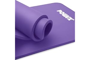 POWRX Tappetino fitness antiscivolo 190 x 60, 80, 100 cm - Ideale per Yoga, Pilates e Ginnastica - Extra morbido e spessore da 1,5 cm o 1 cm - Ecocompatibile con tracolla e sacca trasporto + Poster