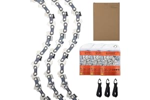 QIAOMIAO 3-Pack 10 inch Pole Saw Chain 40 Drive Links, .043" Gauge, 3/8" LP Pitch, Low Kickback Chainsaw Chain Compatible for Husqvarna, Einhell, Makita, Oregon 90PX040E and More