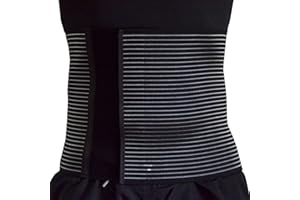 BODYPERFECT Cinturón para hernia umbilical Faja abdominal para hernia umbilical Faja ortopédica unisex de contención operación H24 (Negro, L)