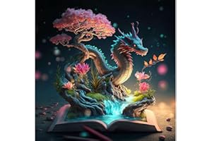 PUJEKNM Diamond Painting Set für Erwachsene-Diamond Painting Kits Drache,5D Drachen Diamant Malerei Set,DIY Diamantmalerei Basteln Bilder Arts als Geschenk für Home Wand Décor 30x30cm