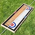 HARRIER 2-In-1 Tabletop Curling Game & Shuffleboard Board Games [115cm x 33cm] – Reversible Board for Indoor & Outdoor Entertainment
