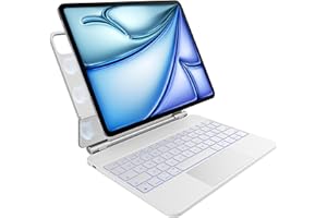 PANKEYBD Tastiera per iPad Air 11 pollici (M3 2025 e M2 2024),iPad Air 5ª/4ª Gen e iPad Pro 11 pollici(4ª, 3ª, 2ª, 1ª Generazione),Retroilluminazione,Trackpad Multi-Touch,Design Magnetico Fluttuante,Bianco