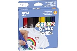 APLI Kids 17539 - Confezione di 6 tubi a guazzo solido, speciale tessile, 6 g