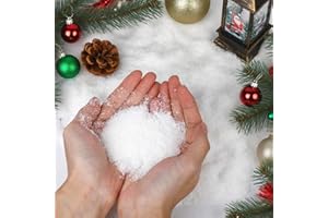 Jaarssho Kunstschnee Weihnachts Deko 100g,Dekoschnee,Weiß Künstlicher Schnee,Trockenschneepulver Weihnachtsszenendekoration,Szenenrequisiten für Weihnachten Party Feiertag Deko, Snow(100, Gramm)