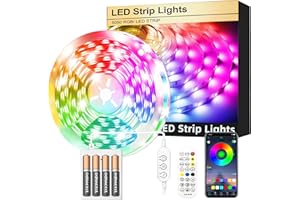 FUPT Led Strip Lights,2m LEDs Light Strips Battery Powered with App&Remote, Flexible 5050 RGB Colour Changing Led Lights for Bedroom,TV,Gaming Room Music Sync,Christmas,Halloween Decorations