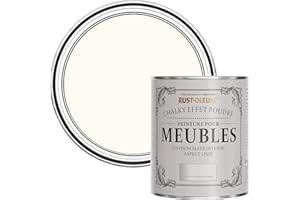 Rust-Oleum Peinture Blanche pour Meubles Chalky, Mat Effet Poudré - Blanc Antique 750ml