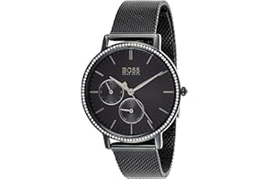 HUGO BOSS BOSS Zegarki damskie analogowe, kwarcowe, 32010610, czarny, One Size, Pasek
