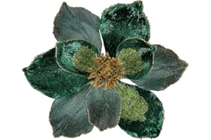 ‎BRIFUL Briful 3 Stücke Weihnachtsstern Christbaumschmuck Magnolie Kunstblumen mit Glitzern Poinsettia Kunstzweig Weihnachtliche Dekoration Weihnachtsbaum Neujahr Ornamente