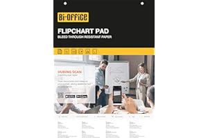 Bi-Office Flipchart Pad, Gridded, 40 sheets - 60 gr/m² paper, A1 [Pack of 5]