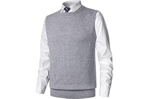 MeiLayM Gilet da Uomo Inverno Girocollo Gilet Senza Maniche Autunno e Inverno Canotte Cardigan Maglia Pullover Misto Scollo Commerciale Maglieria Panciotto Comfort Maglione Casual Maglione