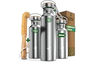 Blockhütte Borraccia Termica Acciaio Inox, Thermos per Bevande Calde fino a 13 ore, Bottiglia Termica a prova di perdite, Borraccia Palestra, Bottiglia Acqua lavabile in lavastoviglie