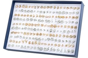 Boucle d'oreille Set - Comius Sharp 100 Paires Boucles d'oreilles pour Fille Hypoallergénique, Poterie Douce Clou d'oreille, Gouttes d'huile Boucles pour Femme, Enfant Fille