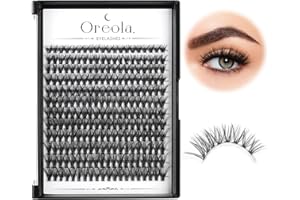 Oreola 240PCS pestañas individuales de aspecto natural, rizo D de 9 a 16 mm Lash Cluster 40D Para extensiones de pestañas caseras en casa, Pestañas Postizas Reutilizables