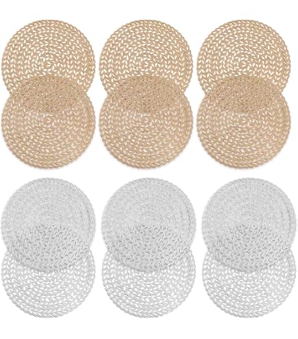 Dessous De Verre, 6 Pièces Dessous De Verres Ronde Sous-Verres En Cuir De Marbre Pour The Chaud Cafe Eau Froide Argent 10 Cm 97859811