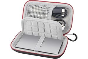 Lacdo Custodia per il trasporto del disco rigido per Lexar ES3 Portable SSD External Solid State Drive 1TB 2TB 4TB Scheda SD Borsa di Stoccaggio Protettiva Rigida in EVA, Nero