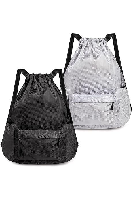 Clear Plastic Bags 2-Pack Clear Stadium Bags PVC Drawstring