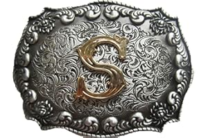 JEANSFRIEND also Original Initial Letter S Cowboy Cowgirl Western Hebilla del cinturón Belt Buckle