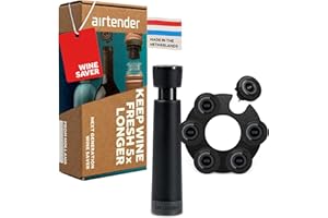 Airtender - Bomba de vino de vacío - 6 tapones de vino - vacunación - a prueba de fugas - caja de regalo