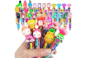 Coicok 33 pièces Stylos Bille 4 Couleurs Enfants, Stylo Enfant, Mini Mignon Stylo Bille Rétractable pour Fête Gadget Anniversaire Enfant