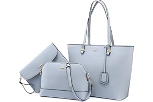 LOVEVOOK - Bolso de mano para mujer, conjunto de bandolera, bolso de mano de 3 piezas, diseño grande, medio, gran moda, elegante