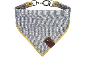 vanClyde® Sydney Hundehalstuch, Dreieckstuch, Bandana für Hunde, größenverstellbar, Stilvolles Accessoire in Blau-Gelb mit Karabinerverschluss, Größe M