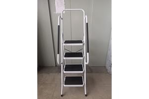 XINNG Escabeau pliant 4 marches avec main courante de sécurité léger multi-usages pour la maison, le jardin, l'entrepôt, la cuisine, escabeau en acier, capacité maximale de 150 kg/330 lb