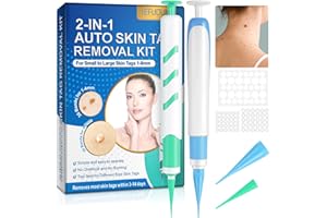 UOCASI Rimozione Della Verruca Peduncolare Kit,Piel - Etiqueta - Eliminación,Indolore Auto Skin Tag Remover,2 en 1 Elimina Fibromi Penduli 1-9 mm,Remove La Maggior Parte Dei Tag Della Pelle Entro 3-14 Giorni