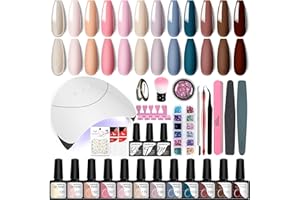 ‎VANREESA Gel Nagellack Starter Set, VANREESA 12 Farben Nägelgel Shellack Starterset mit 36W U V/ LED Nagellampe Gel Farblack für Nägel Gel Nail Polish Set Geschenk für Frauen