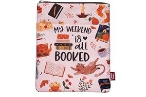 LPARKIN My Weekend is All Booked, custodia per libro con cerniera e tasca frontale, copertina per libro in brossura, regalo per amanti dei libri