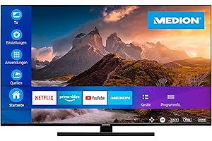 MEDION X14328 (MD 30605) 108 cm (43 Pouces) QLED Télévision (UHD Smart TV, 4K Ultra HD, Dolby Vision HDR, Dolby Atmos, HDMI 2.1, Netflix, Prime Video, MEMC, Micro Dimming, PVR)