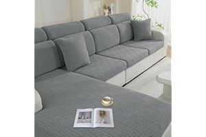 Ystyle Copriseduta Divano Elasticizzato, Copricuscini Per Divani, Lavabile Copricuscino Divano, Coprisedile Per Divano, Universale Copri Seduta Per Divano (Chaiselongue, Grigio Chiaro)