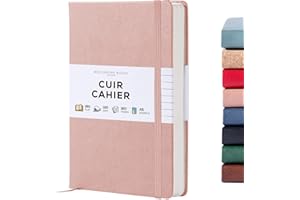 Beechmore Books Carnet de Notes Pages Blanches - A5, Rose I Journal à Couverture Rigide Cuir Vegan, Papier Ligné Crème Épais 120 g/m², Boîte Cadeau, pour Écrivain, Journaliste, Réunion, Étudiant