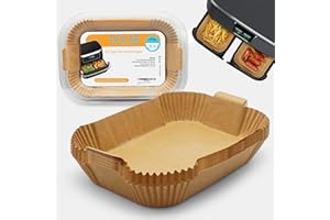 DOLAB 200 Pcs Air Fryer Liners Disposable Parchment Paper Grease-Proof Air Fryer Accessories Compatible with Ninja AF300UK, AF400UK, SL400UK, Cosori, Tower & Double Stack Air Fryers