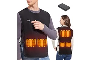 LOTTBUTY Beheizbare Weste Herren Damen,Beheizte Weste mit Powerbank,Heizweste,Beheizbare Jacke mit 3 Temperaturstufen 5 Heizzone,Wärmeweste Winter mit USB Lade Akku für Outdoor Wandern