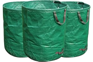 FLORA GUARD 3-Pack 272L Garden Waste Bags - Heavy Duty Garden Bags with Handles, Garden Sacks Reusable