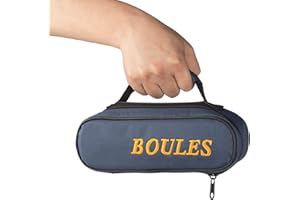 Tofern Lote de 2 Sacoche Trousse Jeu de Boules Nylon Oxford Robuste Pratique Sac à Main Pétanque sans Boules Adaptation 3/6 / 8 Boules, Negro para 3 Boules