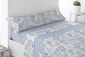 Cabello Textil Hogar Juego de sábanas Estampadas - Disponibles en 3 y 4 Piezas - Varios tamaños, diseños y Colores - Microfibra Transpirable Extra Suave (Besal Azul, Cama de 150 cm (150x190/200cm))