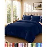 Utopia Bedding Duvet Cover for 105 cm Bed &ndash; Microfibre Duvet Cover Set 200 x 200 cm and 2 Pillowcases 50 x 75 cm (Navy Blue)