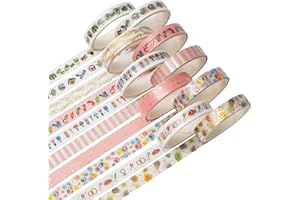 KAVI' S Maigre Or Washi Tape Set Masking Tape Ruban adhesif decoratif pour Scrapbooking Artisanat de Bricolage 8MM de large (Urban Beauty)