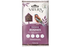Dehner Natura Premium Wildvogelfutter, Rosinen Delikatesse, Futterrosinen, Ganzjahresfutter energiereich, hochwertiges Vogelfutter für Wildvögel, 2 kg