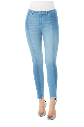Jeans Mid Rise Skinny Ankle Step Hem 