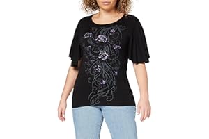 Spiral Direct T - Koszula Kobiety Entwined - Boat Neck Bat Sleeve Top Black