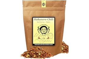 UNCLE SPICE® Habanero Chilli Flakes - 50 g Habanero Chilli Real Red Savina Chilli Peppers Shredded in Premium Quality - Habanero Chilli Peppers in Flakes, Chilli Flakes Spice Flakes - Attention Sharp