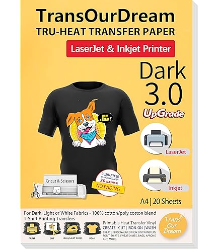 MIAHART DTF Transferfolie, 30 Blätter A4, Matt – Für DIY-Druck Auf Textilien, Wasserfest, Heiß- & Kaltabziehbar – Für T-Shirts, Taschen, Caps