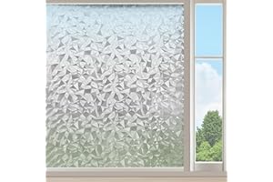Linarun Window Film Privacy Film for Glass Windows Patterned Frosted Window Film Diamond Privacy Window Film No Glue Static Cling Anti-UV for Home Bedroom Office 30x200