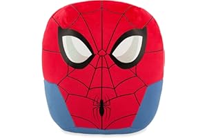 Ty - Marvel Squish a boos - Coussin Spiderman 35 cm - TY39352 - Rouge, Bleu - Dès 3 Ans