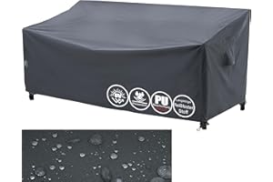‎F&J OUTDOORS F&J Outdoors Gartensofa Abdeckung Wasserdicht 158x99x66/91cm Patio Abdeckungen für Outdoor-Möbel Gartenbank Abdeckungen 2-3 Sitzer Hohe Dichte Grau Stuhl Abdeckung Rainproof Fabric Sofa Protector
