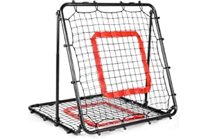 BaseGoal Filet de Rebond Football, Ajustable Angle Réglables Rebondisseur de Football Pliable avec Filet Double Couche, Convient pour Entraînement et Plus Varié Enfants et Adolescents