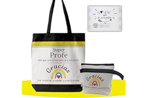 BY KROL STORE Regalo Para Profesora Bolsa y Estuche De Tela Regalo Maestros Regalos Originales Para Profesores Regalo Maestra Regalo Profe Infantil regalos para profes (Regalo Profe Bolso y Estuche)